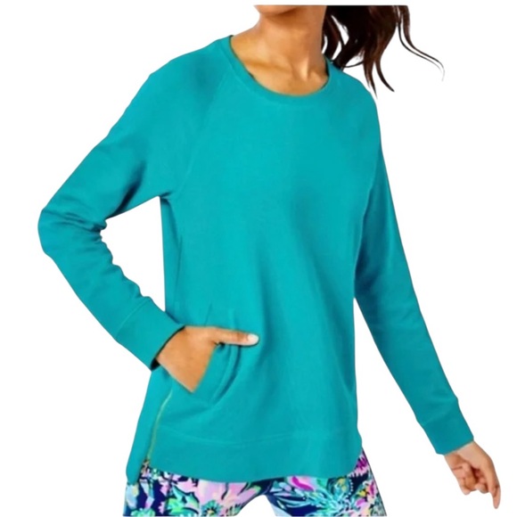 Lilly Pulitzer Tops - Lilly Pulitzer Luxletic Beach Comber Pulliver in Maldives Green Sz S